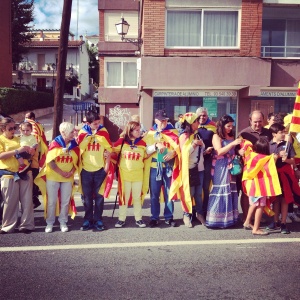 La cadena humana, en Cataluña, unidos por la independencia de España.